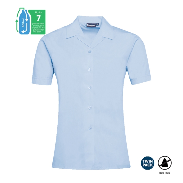 GENERIC SHIRTS - Short Sleeve Revere Blouse