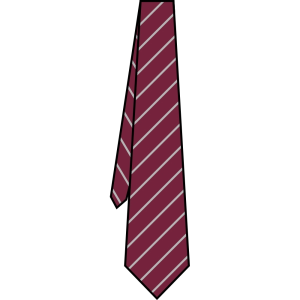 Maroon/White School Tie