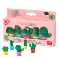 Free Hugs Set of 5 Scented Cactus Erasers