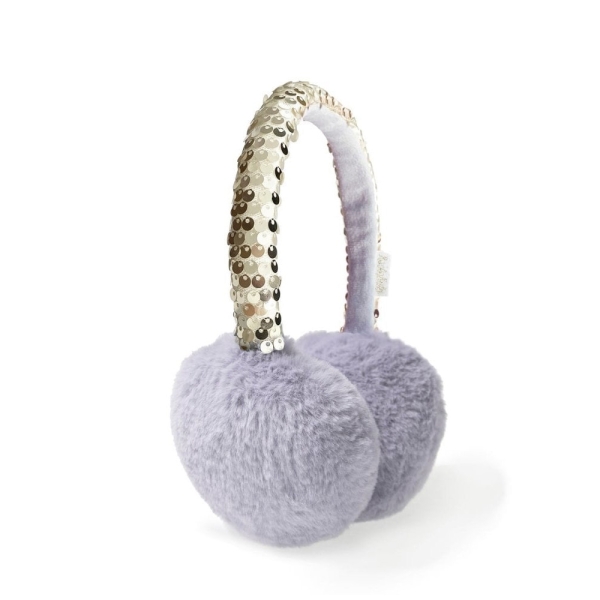 SHIMMER SEQUIN EARMUFFS LILAC