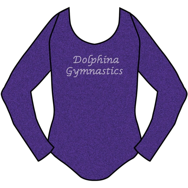 Dolphina Gymnastics - Metallic Shine Long Sleeve Leotard