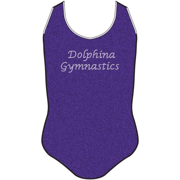 Dolphina Gymnastics - Metallic Shine Short Sleeve Leotard