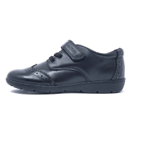 Carina Black Leather Lace Up & Velcro Shoe