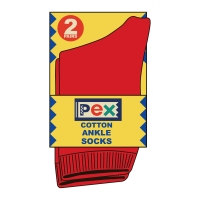 Red Ankle Socks (2 Pack)