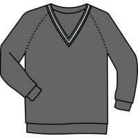 V-Neck Sweater with School Trim