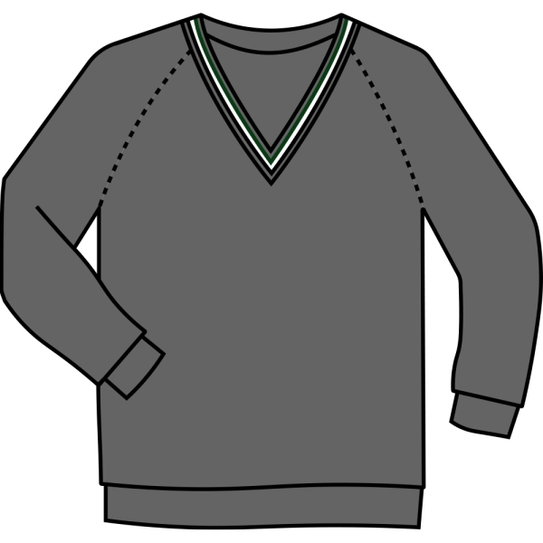 V-Neck Sweater with School Trim