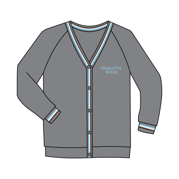 Charlotte House Preparatory School - Grey / Trim Cardigan