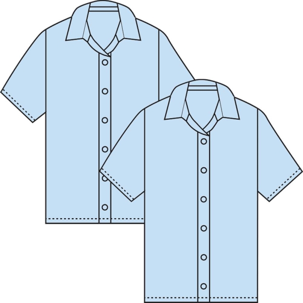 GIRLS Short Sleeve Button Up Blouse (2 Pack)