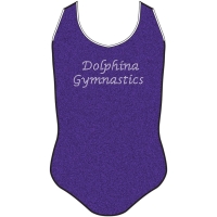 Dolphina Gymnastics - Metallic Shine Short Sleeve Leotard