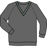 V-Neck Sweater with School Trim