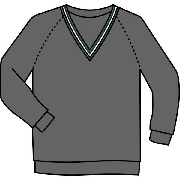 V-Neck Sweater with School Trim